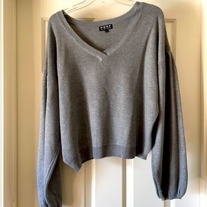 Gray v neck sweater